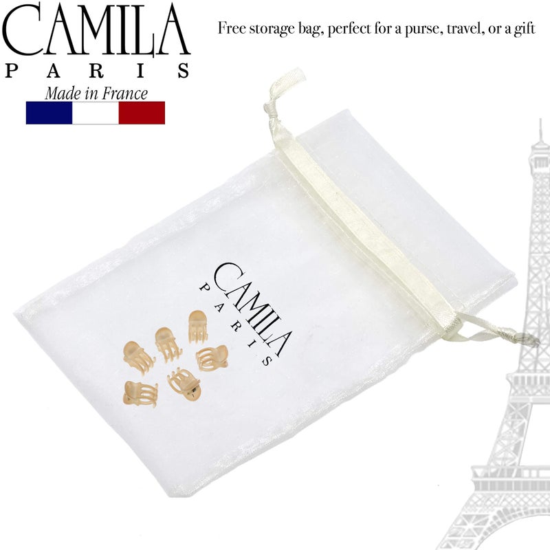 Camila Paris CP3084 French Hair Clip for Women, Set of 6 Extra Small Beige Girls Hair Claw Clip Jaw Fashion Durable Styling Hair Accessories for Women, Ladies Strong Hold Grip Clamp, Made in France - Image 5