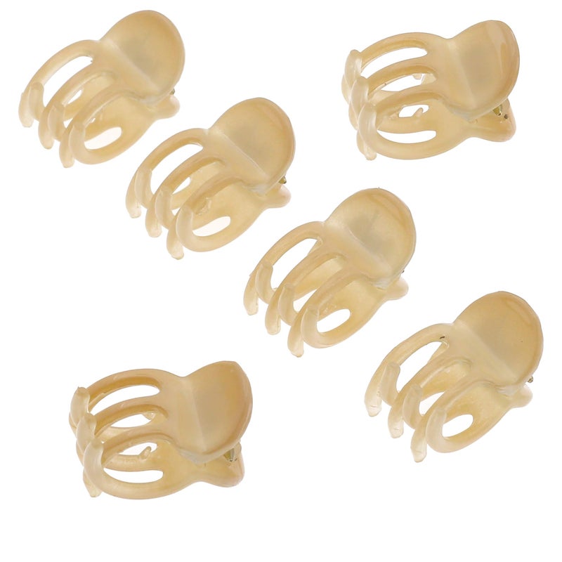 Camila Paris CP3084 French Hair Clip for Women, Set of 6 Extra Small Beige Girls Hair Claw Clip Jaw Fashion Durable Styling Hair Accessories for Women, Ladies Strong Hold Grip Clamp, Made in France - Image 1