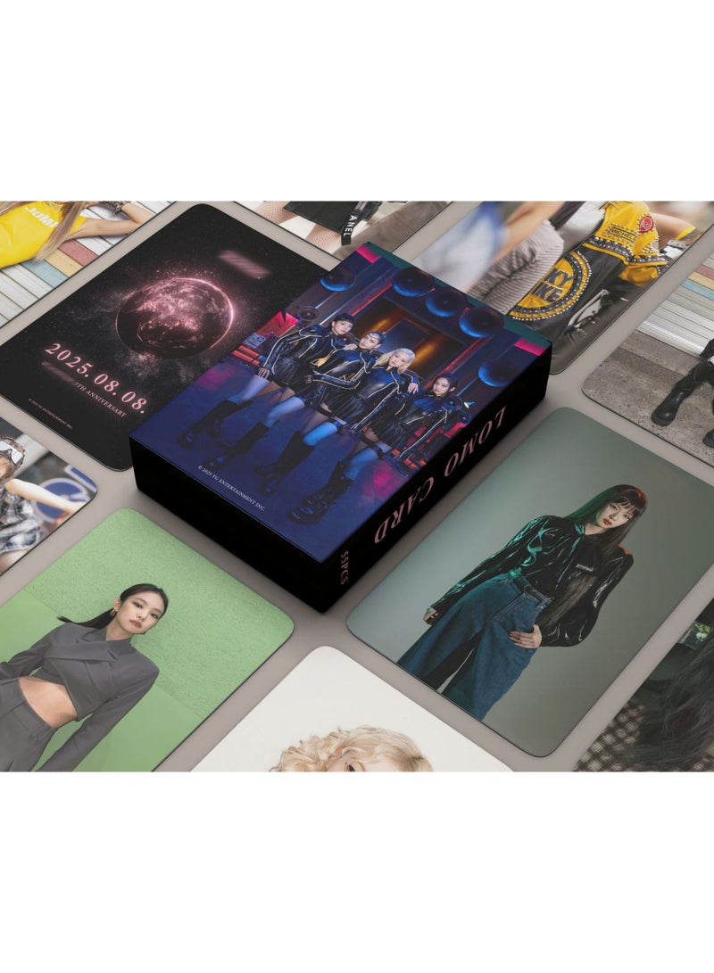 55 PCS BLACKPINK 9th Anniversary Photo Cards Set, Kpop Laser Lomo Cards, Small Collectible Cards for Fans Gift - Image 1