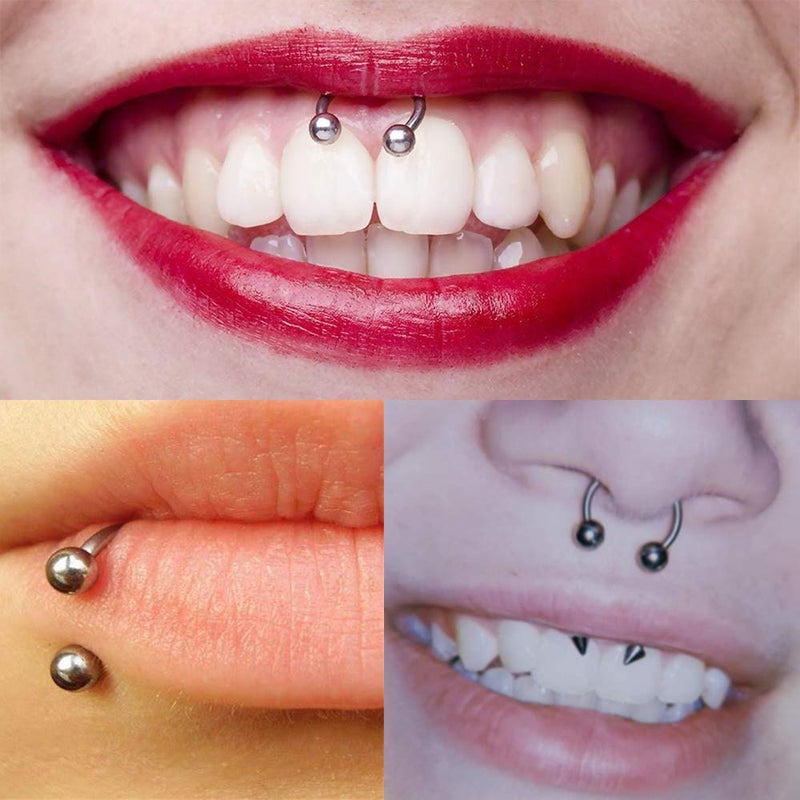 Longita Internally Threaded Septum Ring Silver Septum Rings 16g Septum Piercing Surgical Steel Septum Jewelry Septum Nose Rings 16 Gauge Small Septum Ring 8mm 10mm Horseshoe with Replacement Balls - Image 3