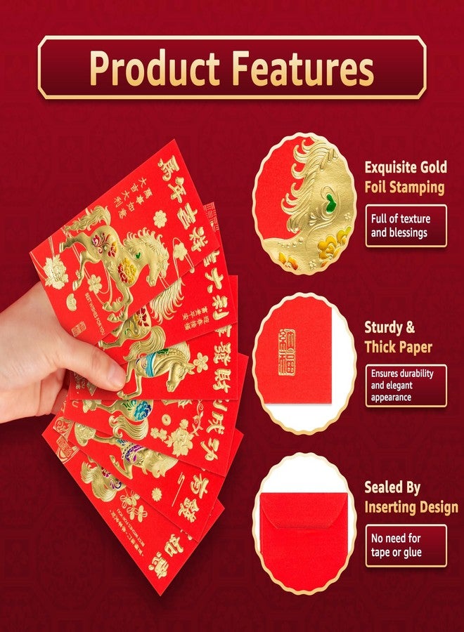 Easozoom 36PCS Cute 8 Shape Snake Chinese Red Envelopes Lunar New Year 2025 Lucky Money Hong Bao Gift for Spring Festival, 4.5×3.15 Inch-HB1 - Image 4