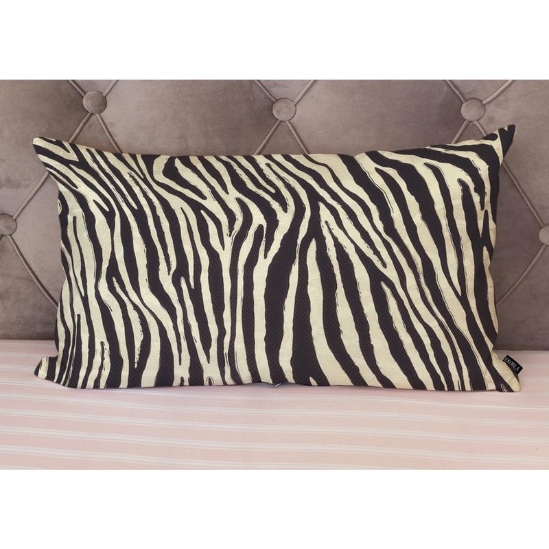EKOBLA Decorative Lumber Cushion Case Zebra Striped Printed African Safari Skin Cotton Linen Farmhouse Throw Pillow Covers Cushion Case 12x20 Inches for Couch Sofa Home Decoration - Image 4