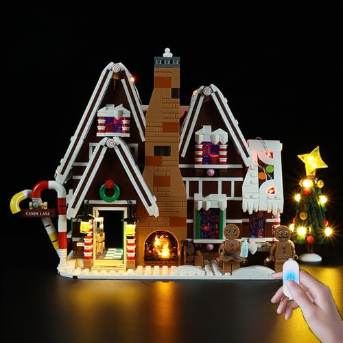 BrickSoul LED Light Up Kit Compatible with Lego Christmas Creator Expert Gingerbread House 10267 Set Upgraded Touch Version with Brightness Adjustment Lighting Accessories Not 10267 Building - Image 1