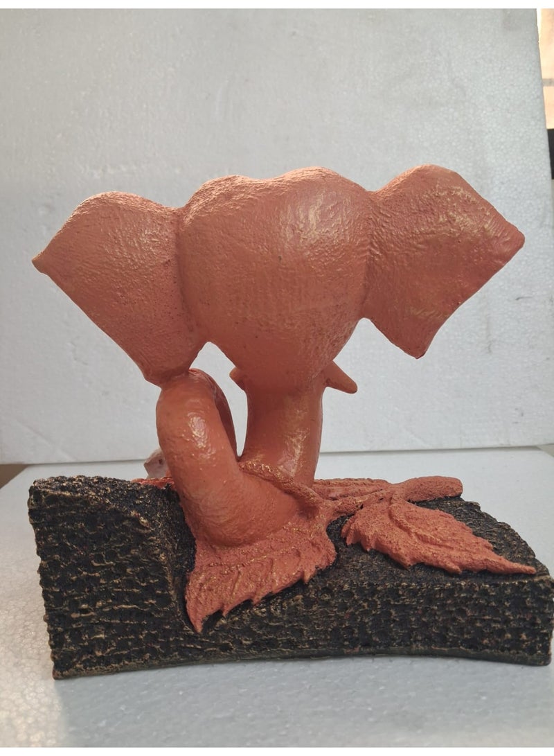 Home Auraa Lord Ganesha Decorative Idol Showpiece | Polyresin Ganesh Statue for Home & Office Décor | Spiritual Table Accent | Orange Finish | 20 x 10.5 x 19.4 CM - Image 3