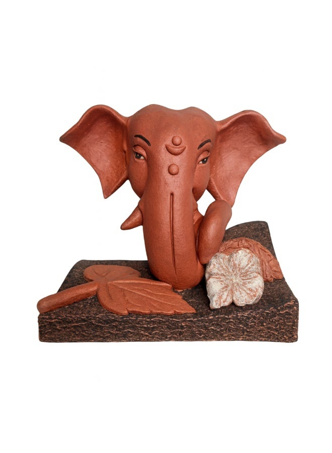 Home Auraa Lord Ganesha Decorative Idol Showpiece | Polyresin Ganesh Statue for Home & Office Décor | Spiritual Table Accent | Orange Finish | 20 x 10.5 x 19.4 CM - Image 1