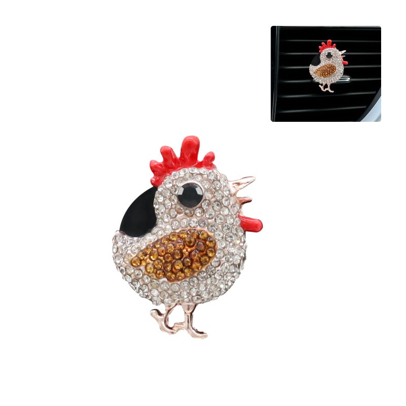 ORIESSE Chicken Car DecorBling Rooster Air Vent Clips Car Air FreshenerCute Girly Car Interior Dashboard Decorations Accessories for Women TeensRefillable Diffuser - Image 3
