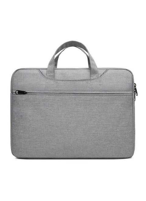 Waterproof Thin Tablet Computer Protective Case Portable Storage Bag For Laptop And IPad Stylish Business Document Bag-Color:Multi-layer Double Handle-light Gray-Dimensions:12inch