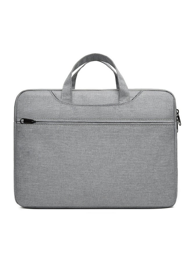 Waterproof Thin Tablet Computer Protective Case Portable Storage Bag For Laptop And IPad Stylish Business Document Bag-Color:Multi-layer Double Handle-light Gray-Dimensions:12inch