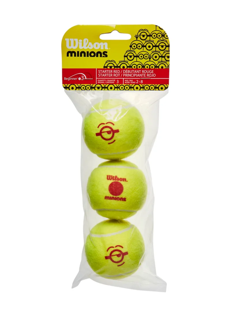 Wilson Minions Stage 3 Mini Tennis Balls For Children - 3 Pack