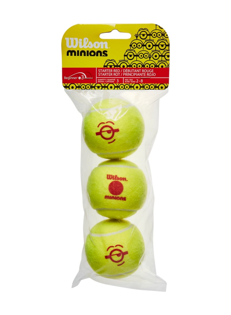 Wilson Minions Stage 3 Mini Tennis Balls For Children - 3 Pack - Image 1