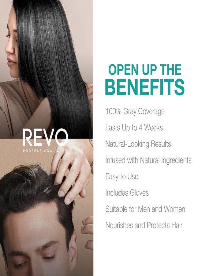 REVO Professional Care Hair Dye Shampoo 3-in-1 for Gray Hair Coverage (300ml) - Natural Herbal Formula with Argan Oil & Aloe Vera, Vegan Instant Permanent Hair Color for Men & Women - BLACK - Image 4