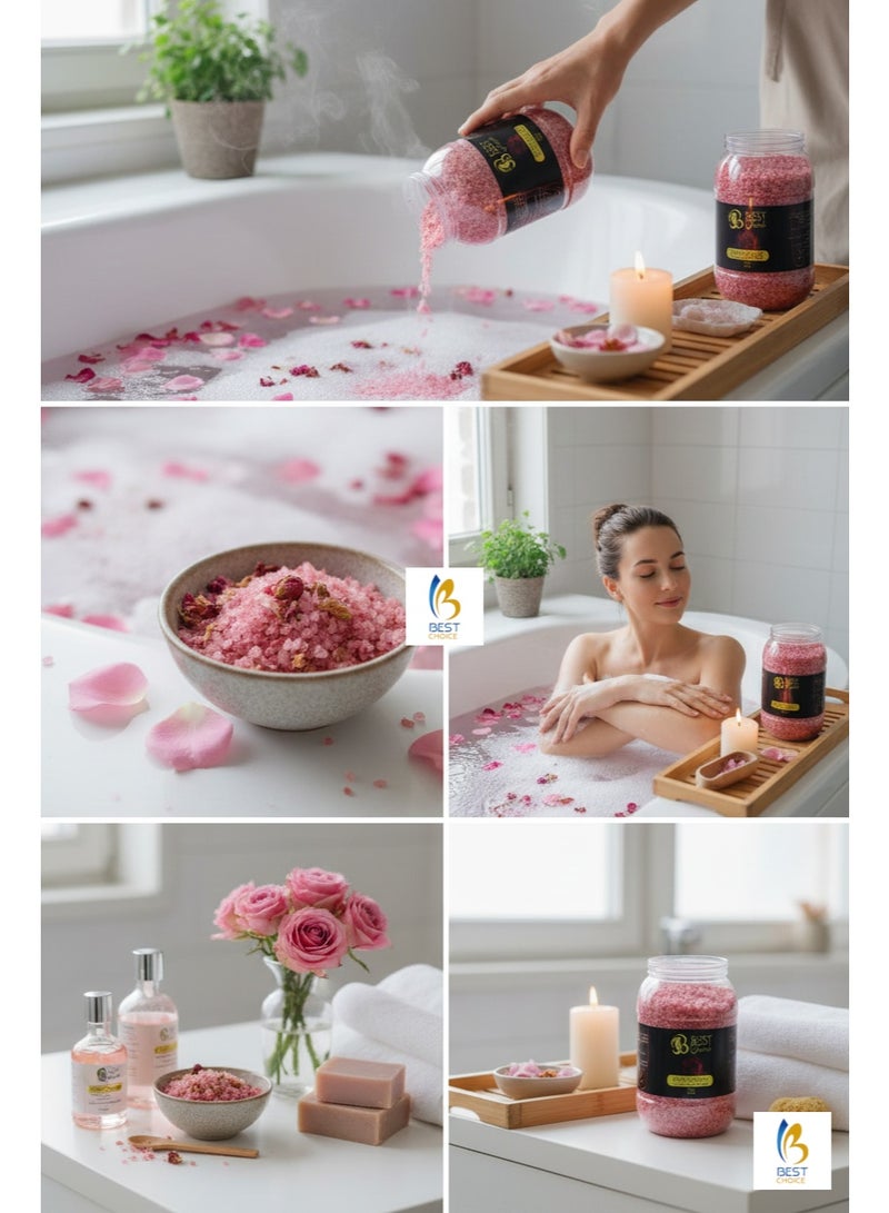 Best Choice Dead Sea Salt Premium Natural Bath Salt 5Kg Jar for Skin Body Hair Care and Relaxation - Rose - Image 2