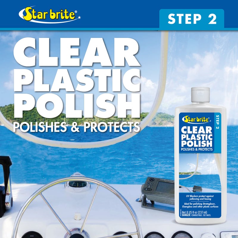 Star Brite ستار برايت بوليش بلاستيك شفاف - الخطوة 2 - استعادة نهائية للأسطح البلاستيكية والأكريليك والبولي كربونات، حماية من الأشعة فوق البنفسجية، تطبيق سهل (087308)، 8 أونصة - Image 3