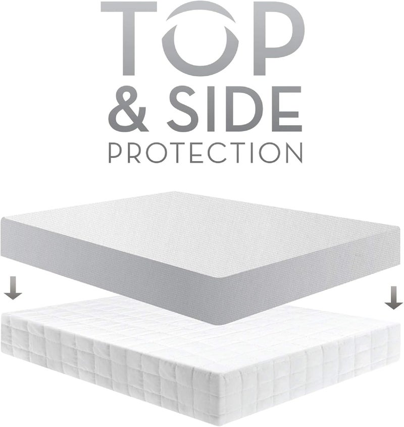MALOUF MALOUF Hypoallergenic 100 Waterproof Protector15Year WarrantyVinyl Free Mattress Protector Split Cal King White  - Image 5