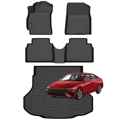Jenofa-Car Floor Mats for Hyundai Elantra &Elantra N 2021-2026 (Not for Hybrid) All Weather Floor Mat Waterproof Durable Floor Liners Custom Car Mat for Elantra Accessories Black - Image 1