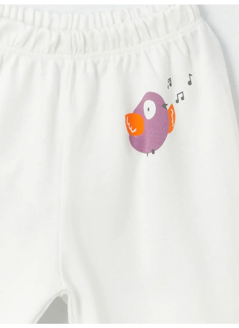 Luggi Baby Basic Bird Patterned 2-Pack Baby Girl Bottoms Without Booties 3 Months-3 Years
