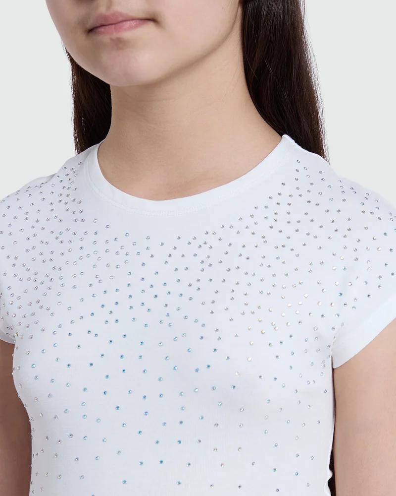 Ovs Girls’ Tee With Subtle Slogan – White