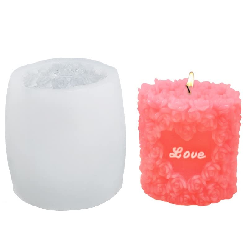 Rose Silicone Mold  Cylinder Shape for Candle Resin Soap  Chocolate  Decorative  Versatile