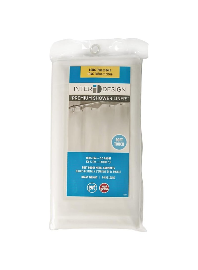 InterDesign 15162 Eva Liner Shower Curtain 213 4 x 182 9 cm, Clear