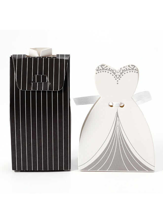 Stand-up Striped Dress Wedding Wedding Candy Boxes Wedding Boxes, 50 pairs - Image 4