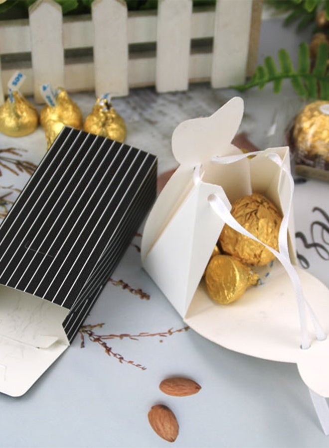 Stand-up Striped Dress Wedding Wedding Candy Boxes Wedding Boxes, 50 pairs - Image 3