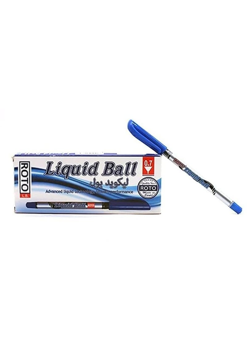 Roto liquid ball ballpoint pen, 0.7 mm, blue - pack of 12 - Image 1