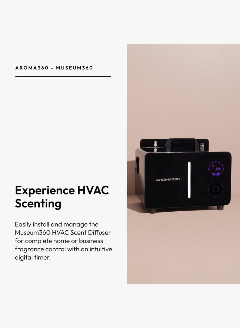 أروما 360  ناشر عطر ميوزيوم 360 إكس إل - يعمل بالزيت المعطر لكامل المنزل بنظام HVAC بدون حرارة أو ماء - بخاصية عداد زمني - تغطية 3000 قدم مربع  - Image 4