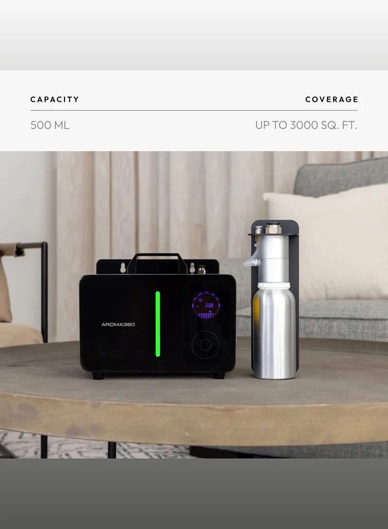 AROMA360 Museum360 - 3000 sq ft Coverage- Scent Diffuser Whole Home Fragrance Oil Diffuser HVAC System Connection Heatless, Waterless, Smart Timer, No Residue -Black