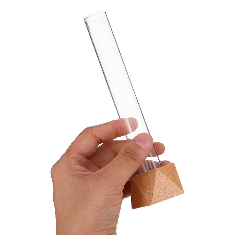 3 Pcs Glass Hydroponic Planter Vases With Beech Wood Stand For Plant Propagation - Image 5