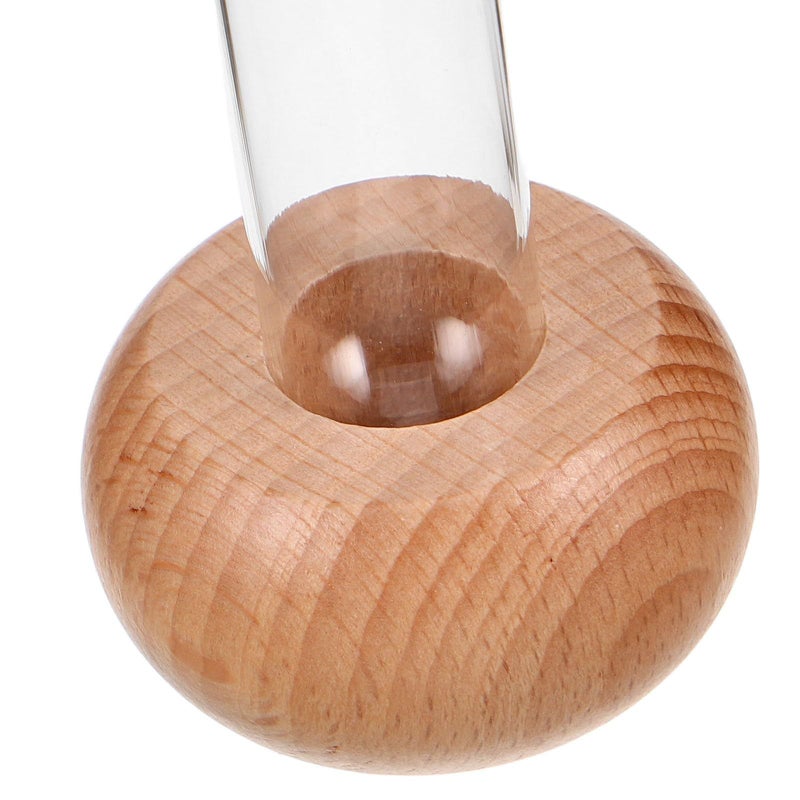 3 Pcs Glass Hydroponic Planter Vases With Beech Wood Stand For Plant Propagation - Image 4