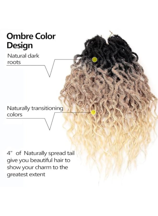 SuyiIRL Ombre Faux Locs Crochet Hair For Black Women Soft Locs 24 Inch Goddess Crochet Hair Curly Ends Dreadlocks Boho Style Synthetic Braiding Hair Extensions 6 Packs 72 Strands1b27613 - Image 4