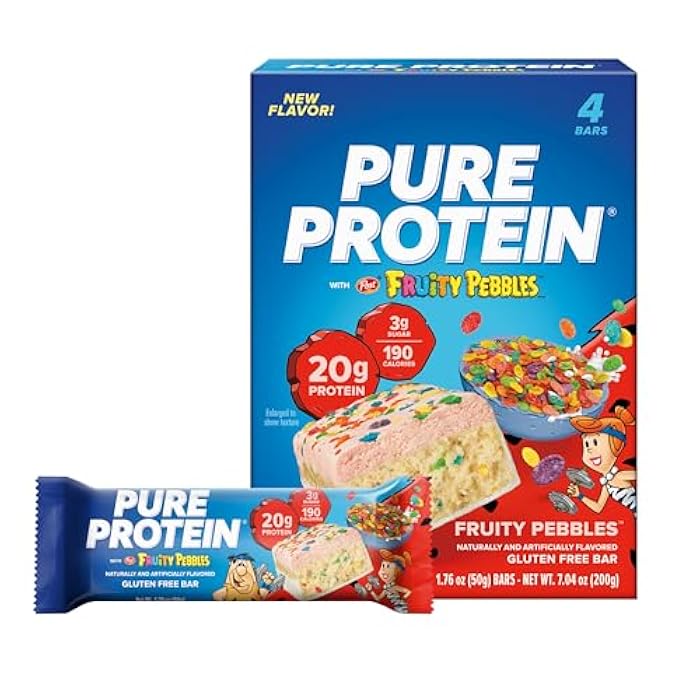 Pure Protein ألواح بروتين فواكه بيبلز™ بروتين نقي – 20 جرام بروتين، 3 جرام سكر، 190 سعرة حرارية (4 قطع) وجبة خفيفة منخفضة السكر* عالية البروتين – خالية من الجلوتين - مثالية كوجبة خفيفة صحية. - Image 1