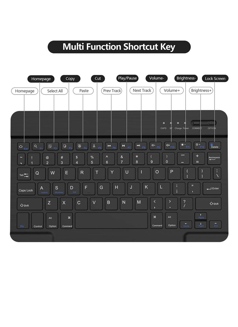 Generic - iPad Keyboard Case 9.7 inch Compatible with iPad 6th Generation iPad 5th Generation iPad Pro 9.7 inch iPad Air 2 iPad Air Protective Folio Cover with Wireless Bluetooth Keyboard -Black - Image 1