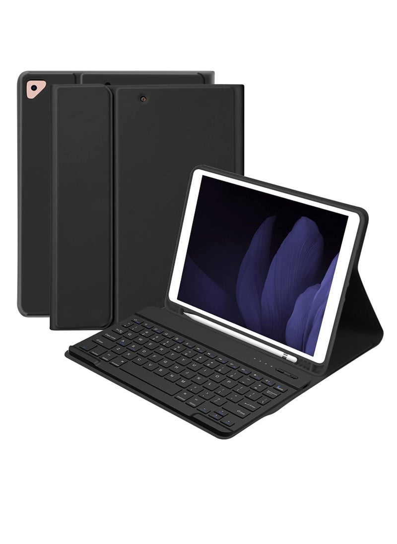 Generic - iPad Keyboard Case 9.7 inch Compatible with iPad 6th Generation iPad 5th Generation iPad Pro 9.7 inch iPad Air 2 iPad Air Protective Folio Cover with Wireless Bluetooth Keyboard -Black - Image 1