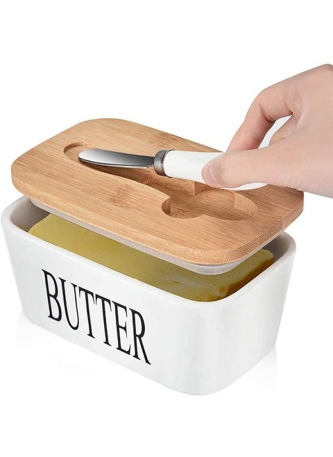 Large Butter Dish with knife Holds