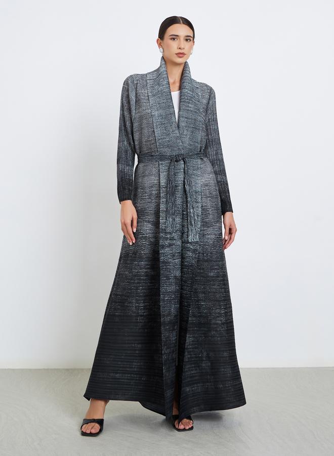 Take Two Ombre Textured Pleated Long Sleeve Abaya - Image 2