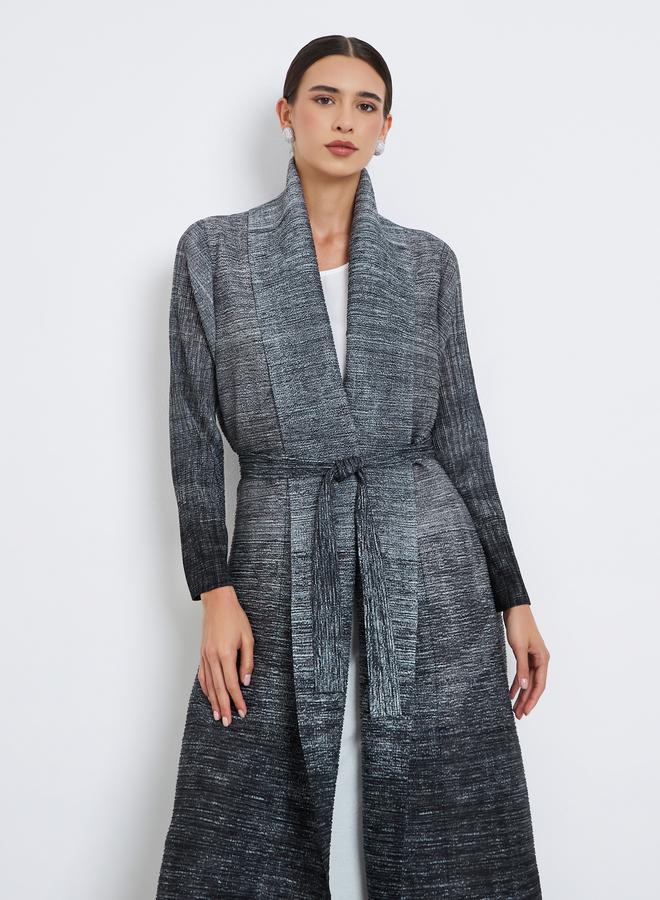 Take Two Ombre Textured Pleated Long Sleeve Abaya - Image 3