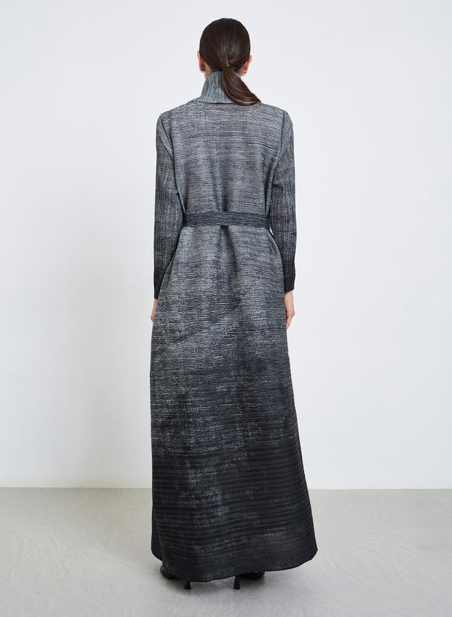 Take Two Ombre Textured Pleated Long Sleeve Abaya - Image 5