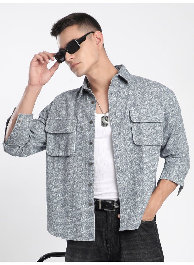Beyoung Grey Dye Effect Overshirt - Image 5