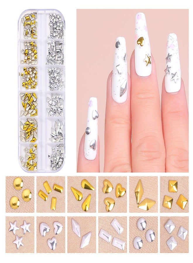 HYWWPFLAY 36 Grids Punk Nail Charms 3D Cone Nail Art Charms Metal Spike Nail Studs Rivet Nail Jewels Charm Nail Decorations for Nail Salon or DIY Craft Supplies - Image 4