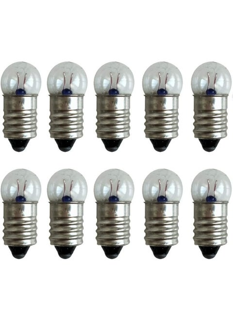 Miniature Screw Base Light Bulb Lamp Flashlight Torch DIY Work Light Etc. E10 (E10 Bulb Pack of 10)