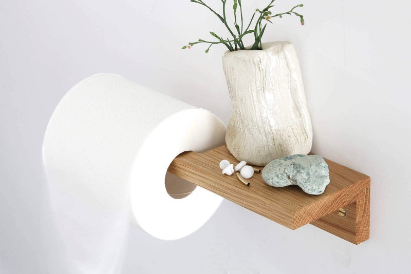 IThree IT Wooden Toilet Paper Holder in | Bathroom Toilet Paper roll Holder 1 Toilet Paper roll Hanger Wooden Brown Wall Toilet Roll Holder Rustic Solid Wood - Image 5