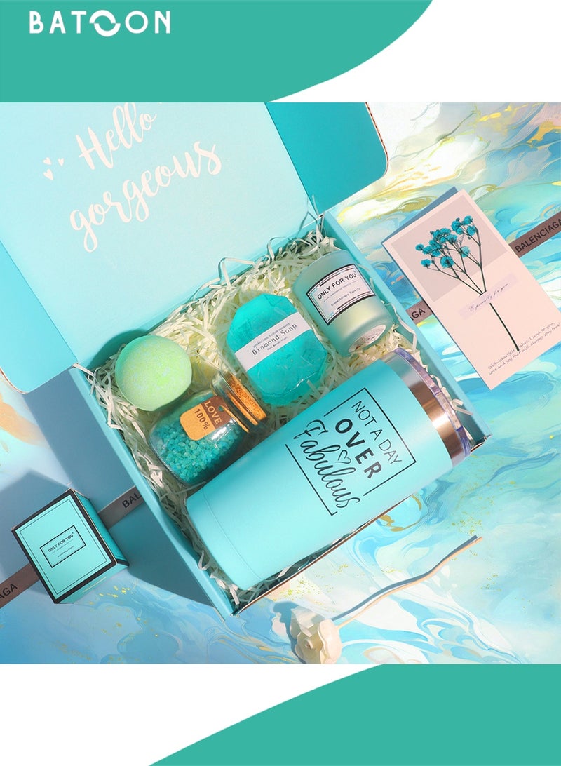 باتون سلة هدايا للنساء - هدايا عيد ميلاد للنساء، مجموعة سلة هدايا سبا للاسترخاء، أفكار هدايا فريدة للنساء، هدايا للأم أو الأخت أو الصديقة أو الزوجة أو زميلة العمل أو المعلمة أو الممرضة (هدية رمضان/ذكرى سنوية لها) - Image 2