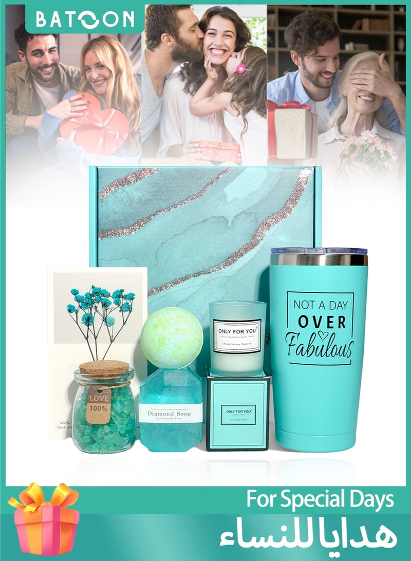 باتون سلة هدايا للنساء - هدايا عيد ميلاد للنساء، مجموعة سلة هدايا سبا للاسترخاء، أفكار هدايا فريدة للنساء، هدايا للأم أو الأخت أو الصديقة أو الزوجة أو زميلة العمل أو المعلمة أو الممرضة (هدية رمضان/ذكرى سنوية لها) - Image 1