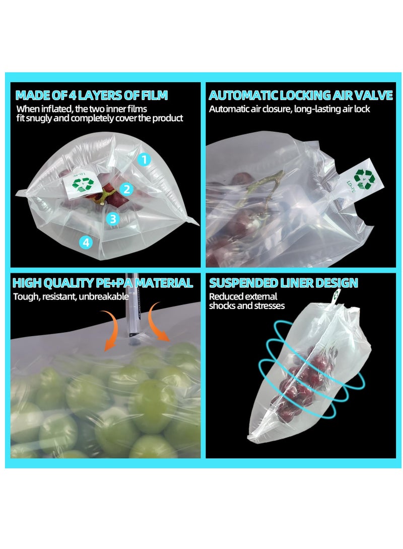 Excefore Packaging Air Bags, Air Bubble Bag Air Cushions Buffer Bags Void Fill Cushioning for Shipping and Packaging, Free Pump,100 PiecesPackaging Air Bags, 4 x 6 Inches  - Image 4