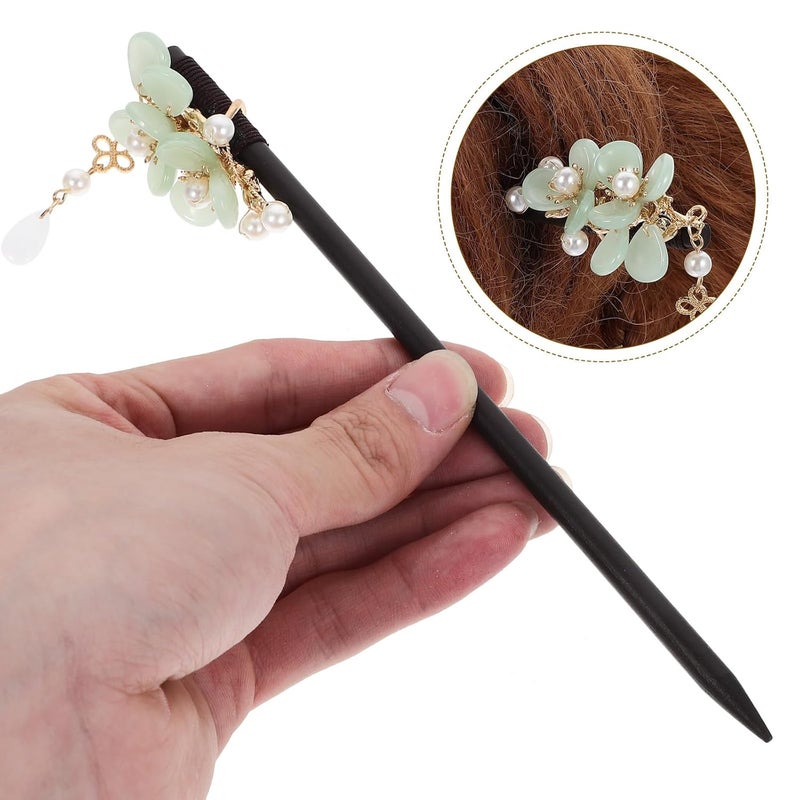 Wooden Hair Chopsticks Hair Sticks for Buns with Tassels Chinese Style for Women - Image 4