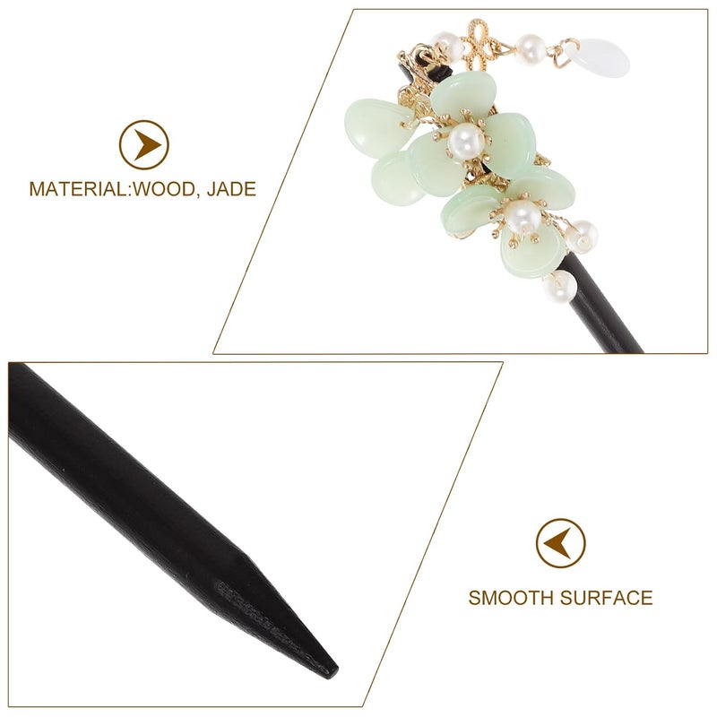 Wooden Hair Chopsticks Hair Sticks for Buns with Tassels Chinese Style for Women - Image 3