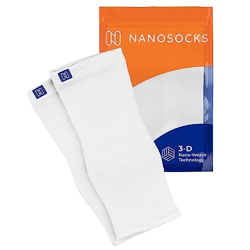 NanoSocks Compression Socks for Women & Men (1 Pair) - BEST Ankle Brace Support Sleeve for Neuropathy, Plantar Fasciitis, Diabetic Foot Nerve Pain Relief - Toeless (Large, White) - Image 2