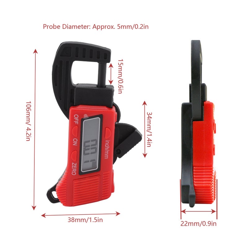 Electronic Thickness Gauge 0‑12.7mm High Accuracy Manual Digital Dial Thickness Meter for Paper Film Wire Document - Image 5
