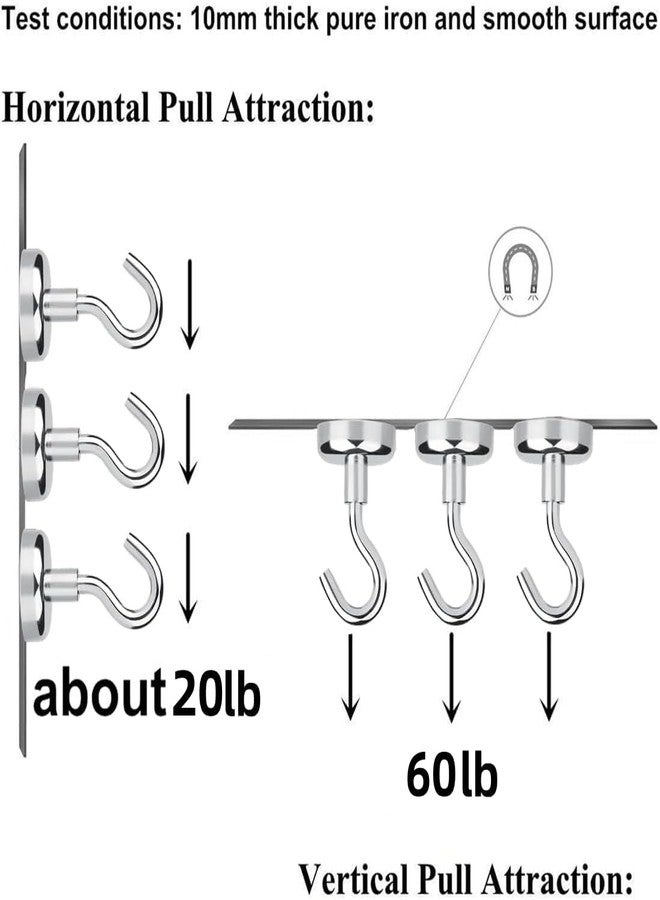 Ninth Five Strong Magnetic Hooks, 30lb Heavy Duty Neodymium Magnet Hooks - Use for Home Kitchen Office Garage Outdoor Cruise(10 Pack) - Image 3